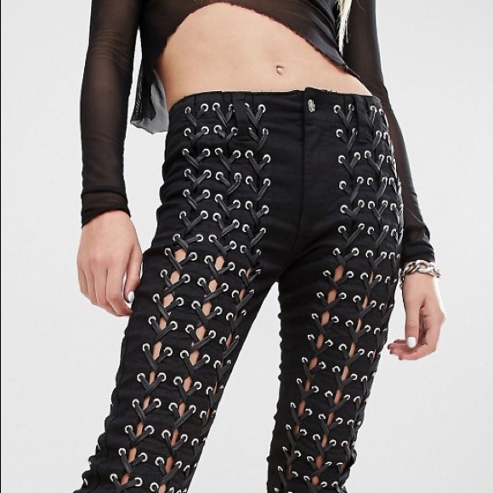 Tripp NYC Multi Lace up Skinny Pants